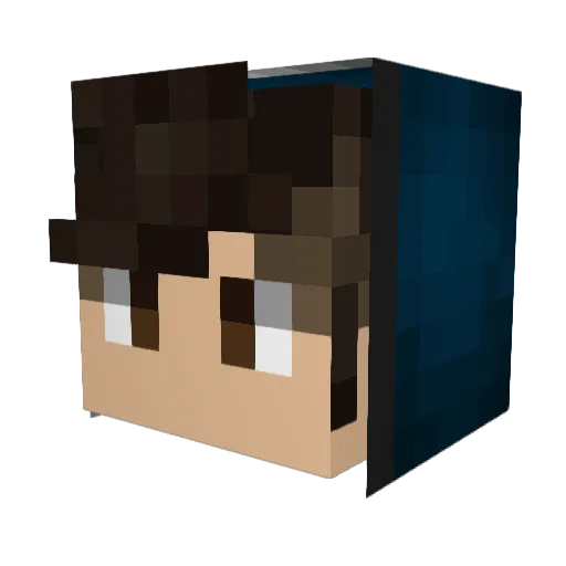 KirCraft Minecraft avatar head, 3D render