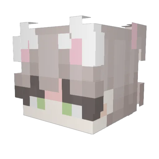KiraFreya Minecraft avatar head, 3D render