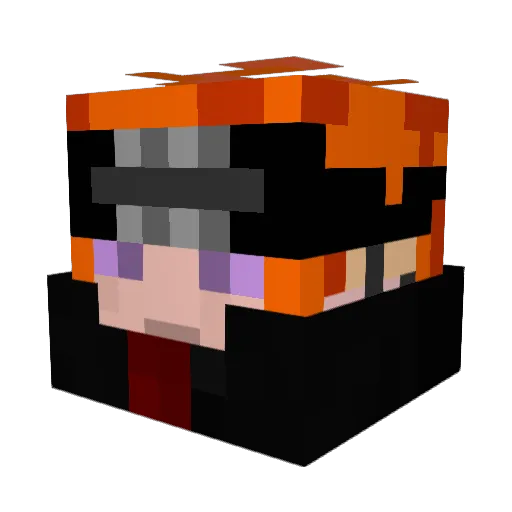 KiraGio Minecraft avatar head, 3D render