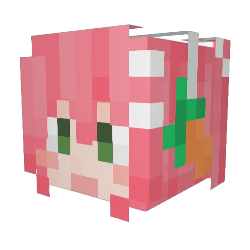 KiraKyra Minecraft avatar head, 3D render