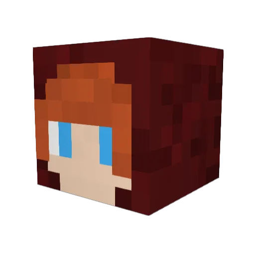 KiraLil Minecraft avatar head, 3D render