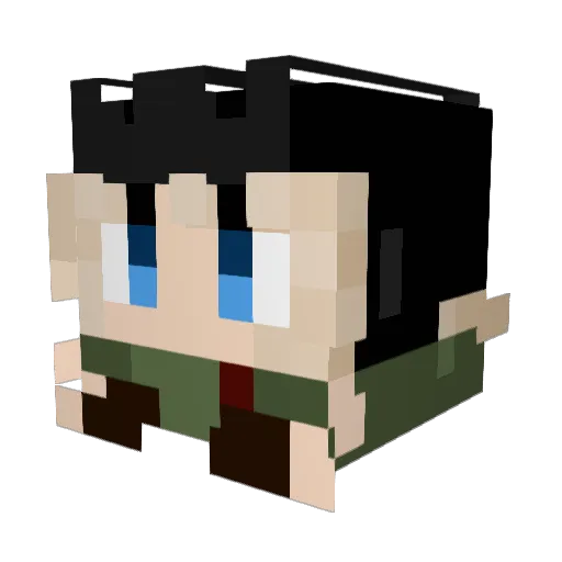 KiraWs Minecraft avatar head, 3D render