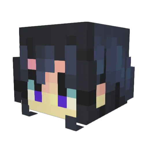 KiraaChann Minecraft avatar head, 3D render