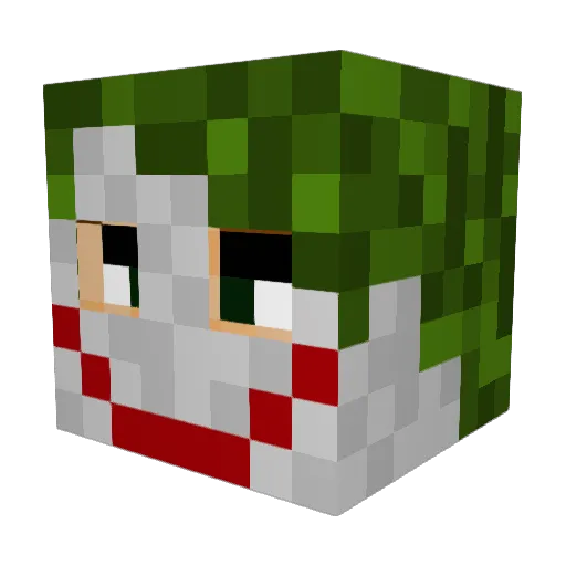 Kiraa_Kiraa Minecraft avatar head, 3D render