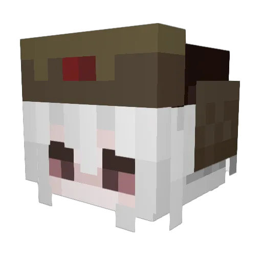Kirakinara Minecraft avatar head, 3D render