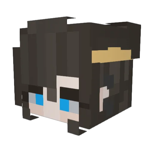 Kiraon Minecraft avatar head, 3D render