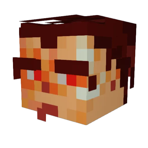 Kirase Minecraft avatar head, 3D render
