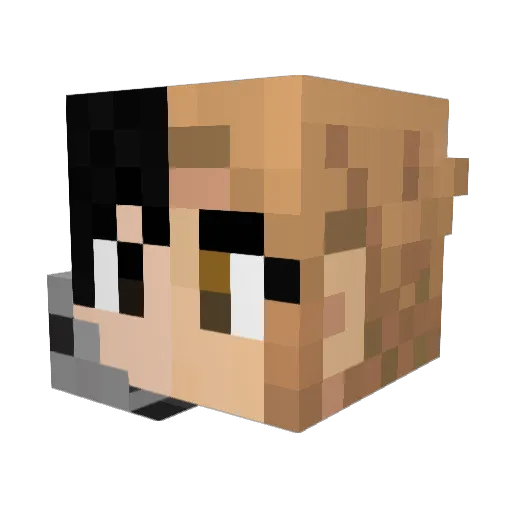 Kirasuto Minecraft avatar head, 3D render