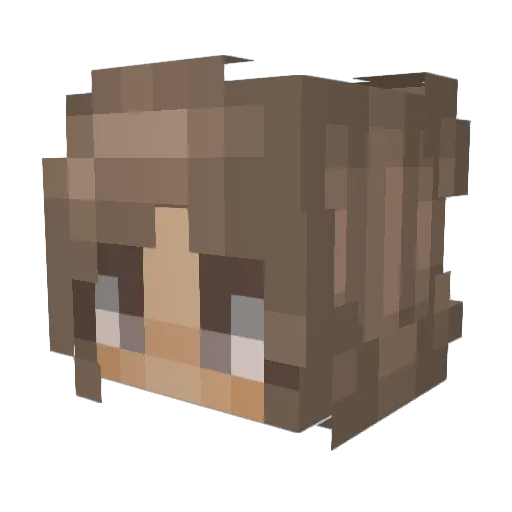Kirayaya Minecraft avatar head, 3D render