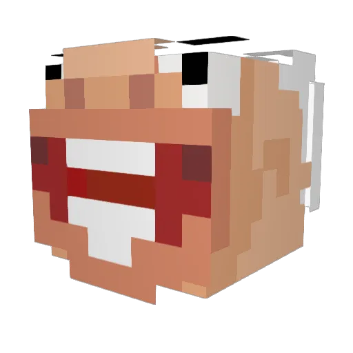 Kirbeeeeeeeeee Minecraft avatar head, 3D render
