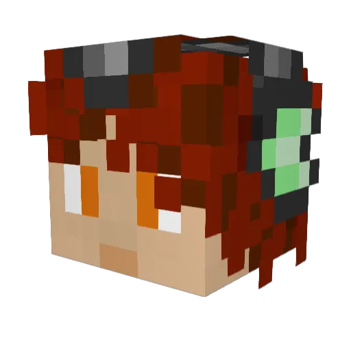 Kirbs Minecraft avatar head, 3D render