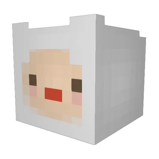 Kirbuh Minecraft avatar head, 3D render