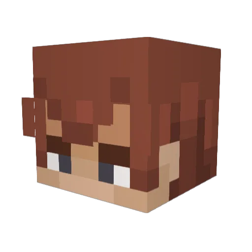 Kirbutt Minecraft avatar head, 3D render
