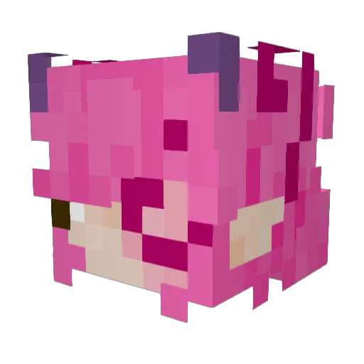 Kiretic Minecraft avatar head, 3D render