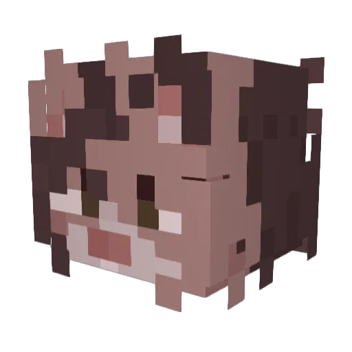 KiriFur Minecraft avatar head, 3D render