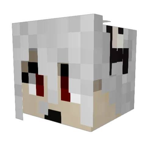 KiriTheMaid Minecraft avatar head, 3D render