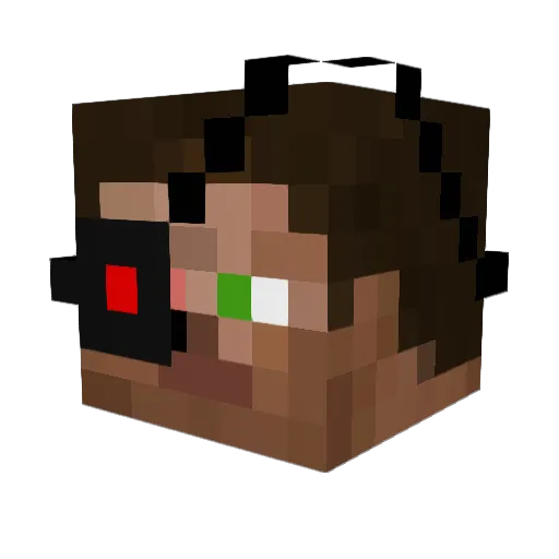Kirikaan Minecraft avatar head, 3D render