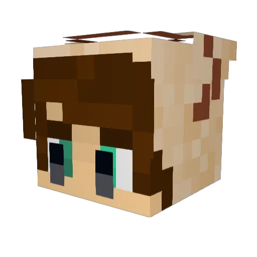 KirinGiraffe Minecraft avatar head, 3D render