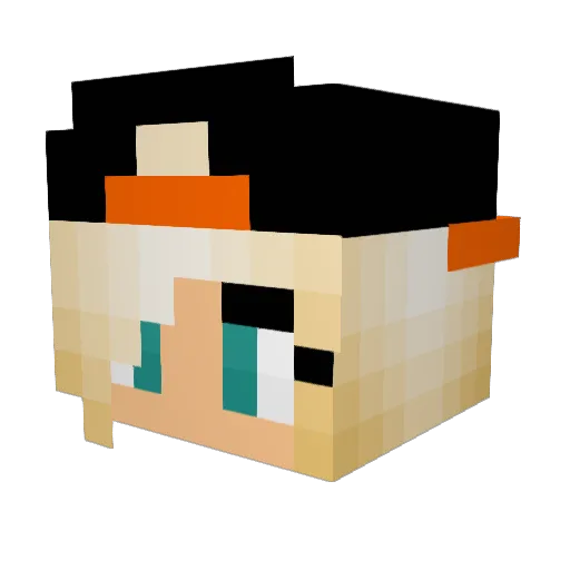 Kirinda Minecraft avatar head, 3D render