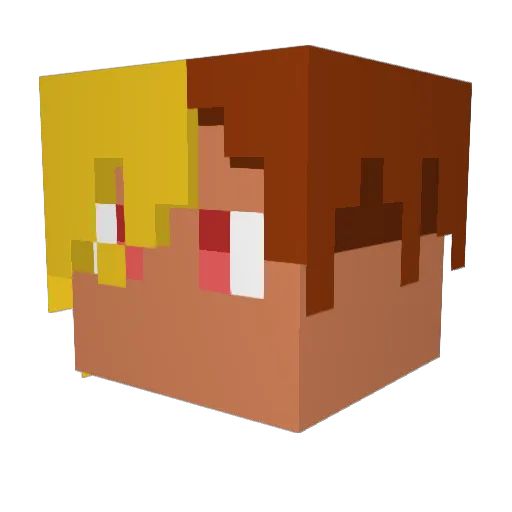 KirineK Minecraft avatar head, 3D render