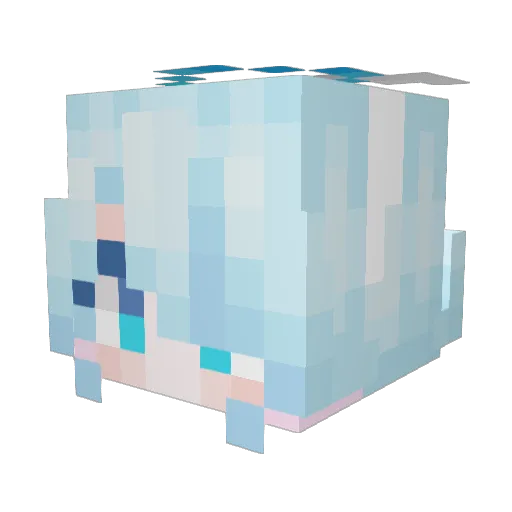 Kirinistic Minecraft avatar head, 3D render