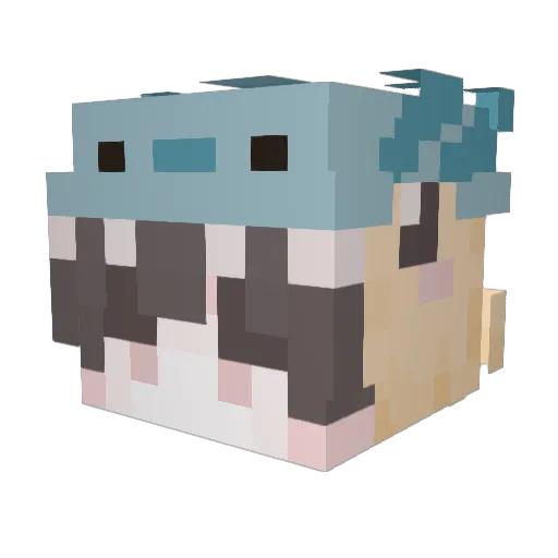 Kirinyyyy Minecraft avatar head, 3D render