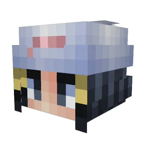 Kirionatar Minecraft avatar head, 3D render