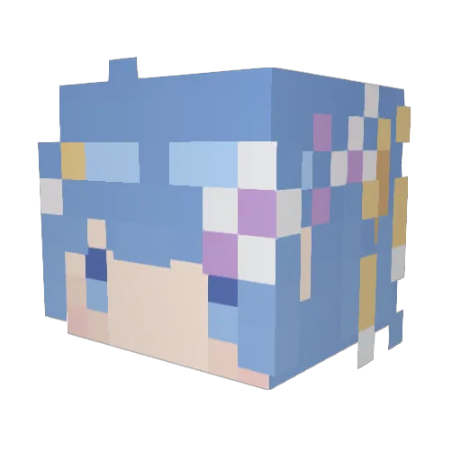 Kirisaki520 Minecraft avatar head, 3D render