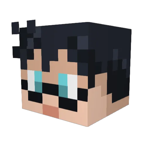 Kirisakin Minecraft avatar head, 3D render