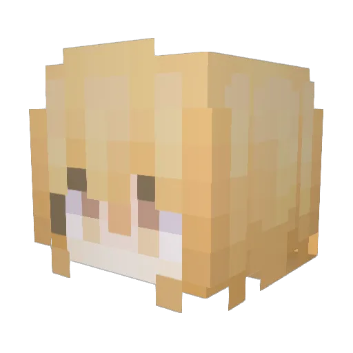 KirisameMarisa_ Minecraft avatar head, 3D render
