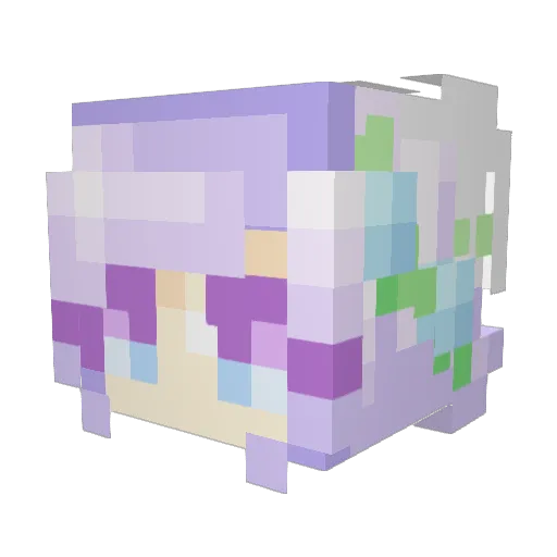Kirisiya Minecraft avatar head, 3D render