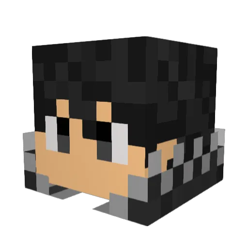 Kirito597 Minecraft avatar head, 3D render