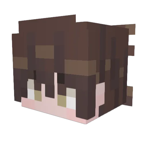 Kirito808 Minecraft avatar head, 3D render