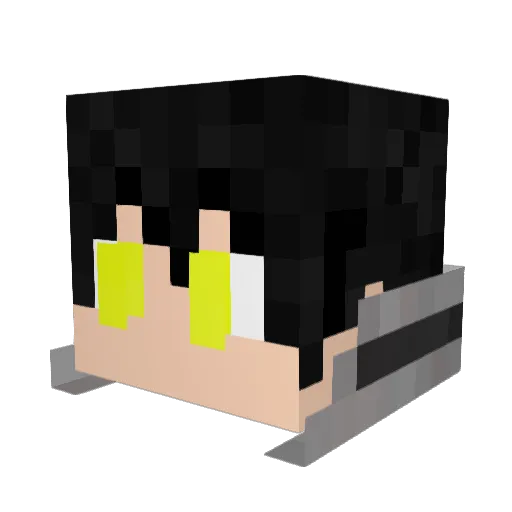 KiritoSwordMan Minecraft avatar head, 3D render