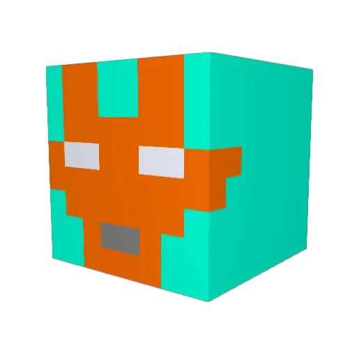 Kirky Minecraft avatar head, 3D render