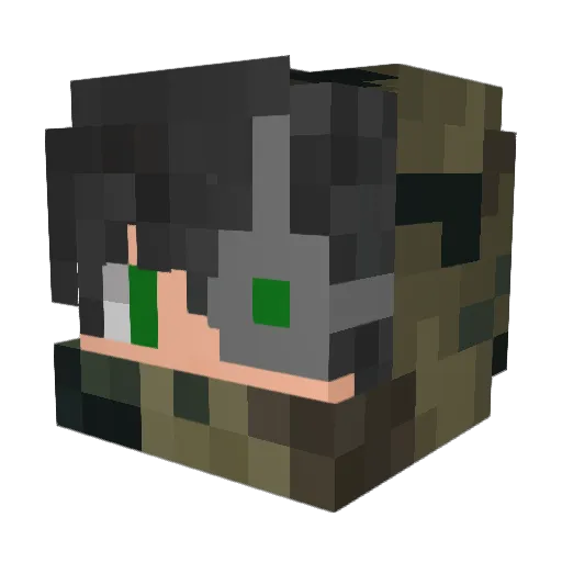 Kirllst Minecraft avatar head, 3D render