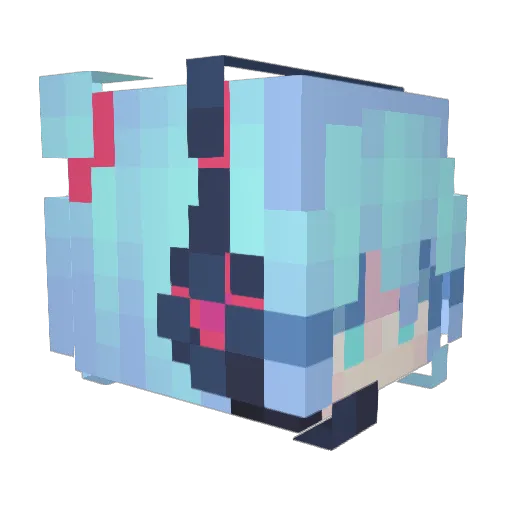 Kiroli Minecraft avatar head, 3D render