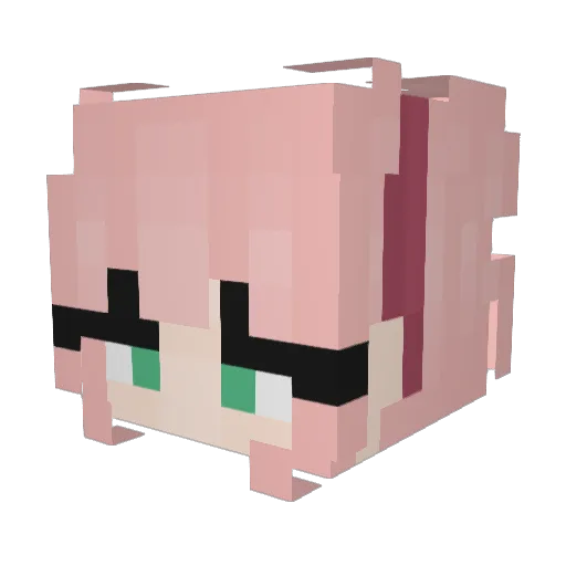 Kirtred Minecraft avatar head, 3D render