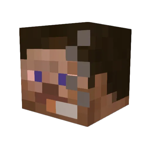KiruGeek Minecraft avatar head, 3D render