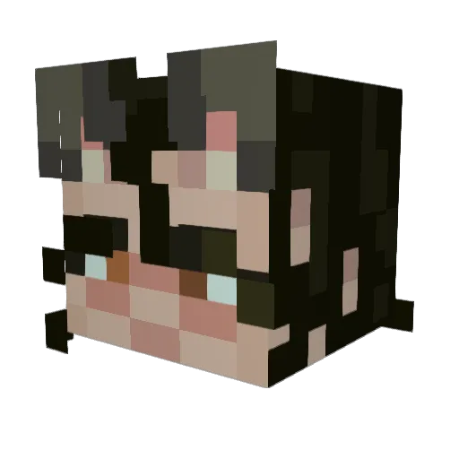 KiruMe0w Minecraft avatar head, 3D render