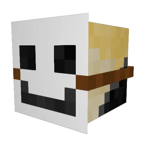 Kirukir Minecraft avatar head, 3D render