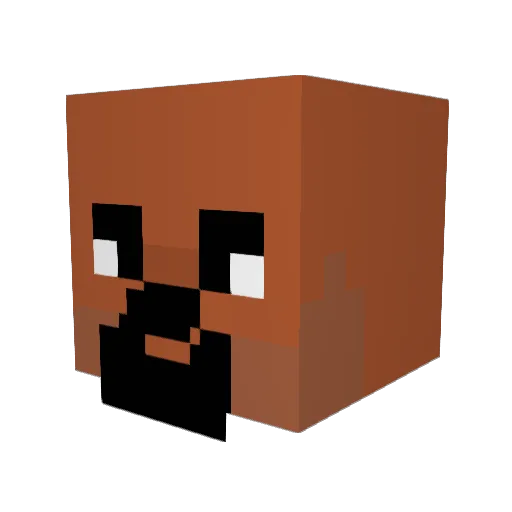 Kirutai Minecraft avatar head, 3D render
