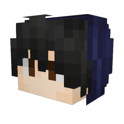 KiryuEmu Minecraft avatar head, 3D render