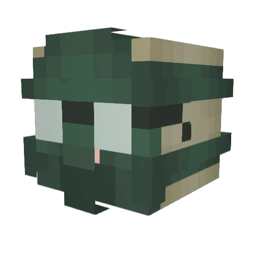 Kiryuin_Satsuki Minecraft avatar head, 3D render
