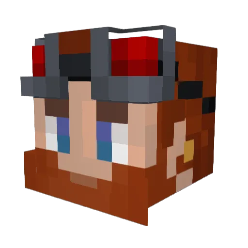 Kiryutsu Minecraft avatar head, 3D render