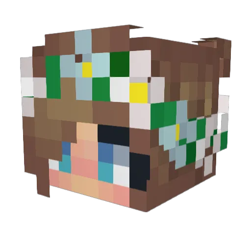 Kisa_M Minecraft avatar head, 3D render
