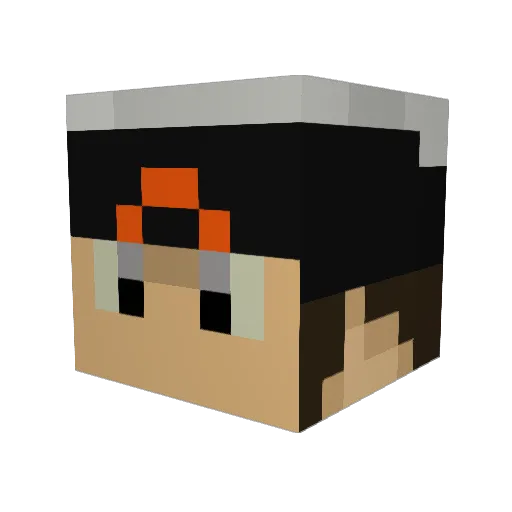 Kisae Minecraft avatar head, 3D render