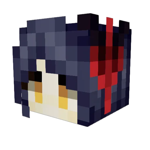 KisakiZEROU Minecraft avatar head, 3D render