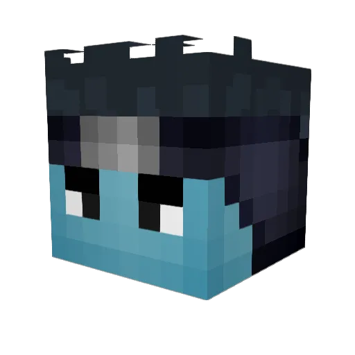 Kisame Minecraft avatar head, 3D render