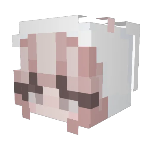 Kisanox Minecraft avatar head, 3D render